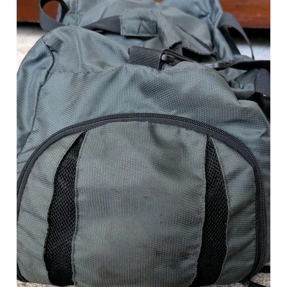 Vtg 90s Eddie Bauer Outdoor Outfitter Duffle Bag Travel Gym Shoulder Gray Black